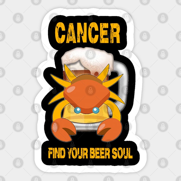 Cancer sign funny beer t-shirt Sticker by Cervezas del Zodiaco